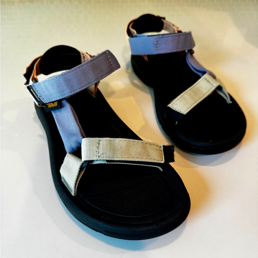 Teva xlt2 pink, teal, and purple nylon strap hiking sandals size 38 size 7.5